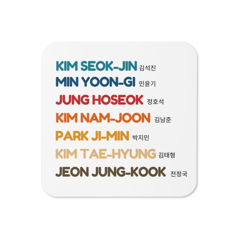 BTS NAMES Coaster